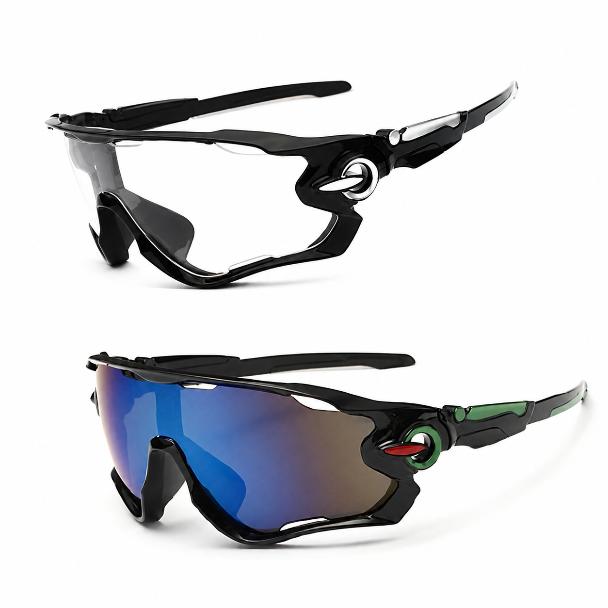 Kit 2 Óculos Ciclismo Espelhado Noturno Kaivor