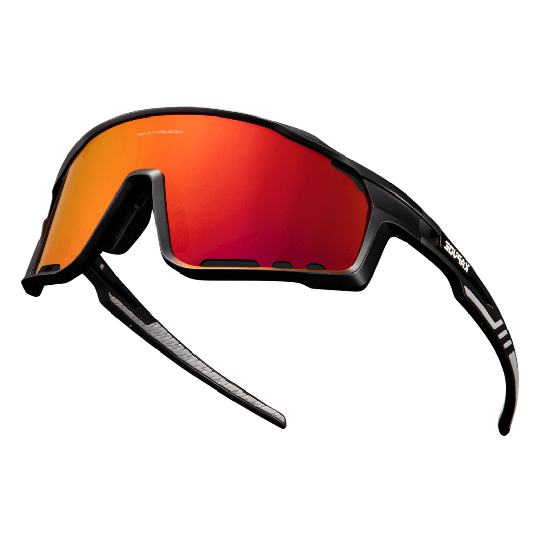 Óculos Esportivo ProShield UV400 Kaivor - Preto/Vermelho
