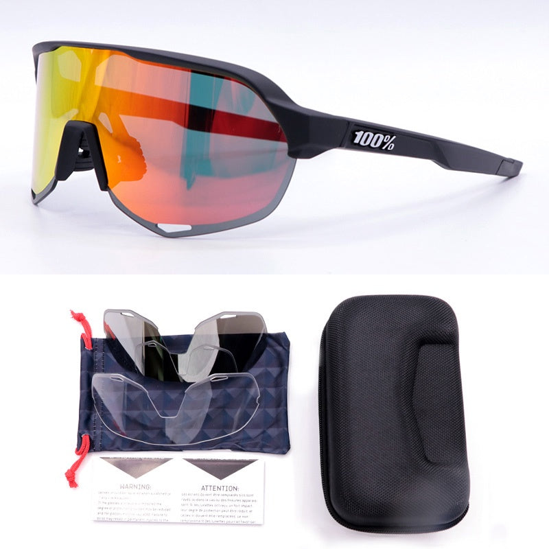Óculos Esportivo S2 UV400 Kaivor - Preto/Vermelho Kit