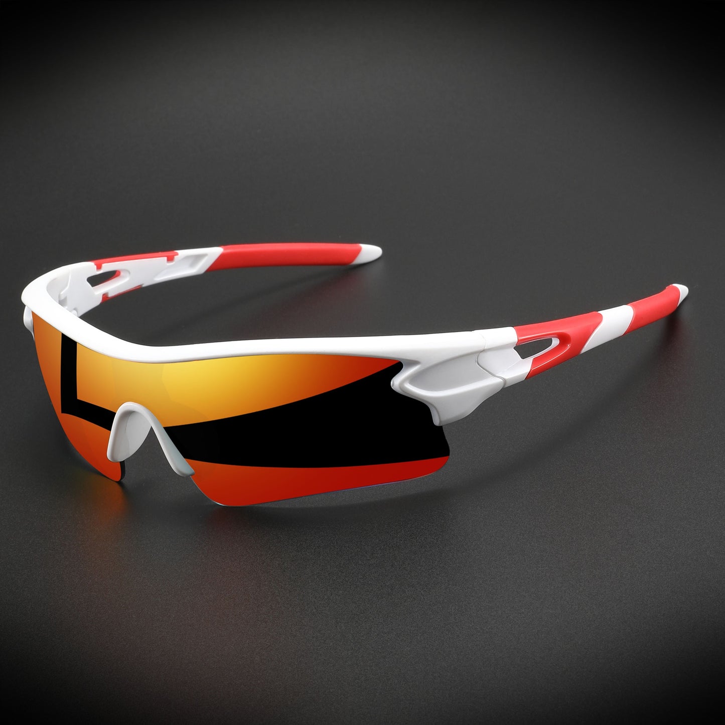 Óculos Esportivo Semi-Aro UV400 Kaivor - Branco/Vermelho
