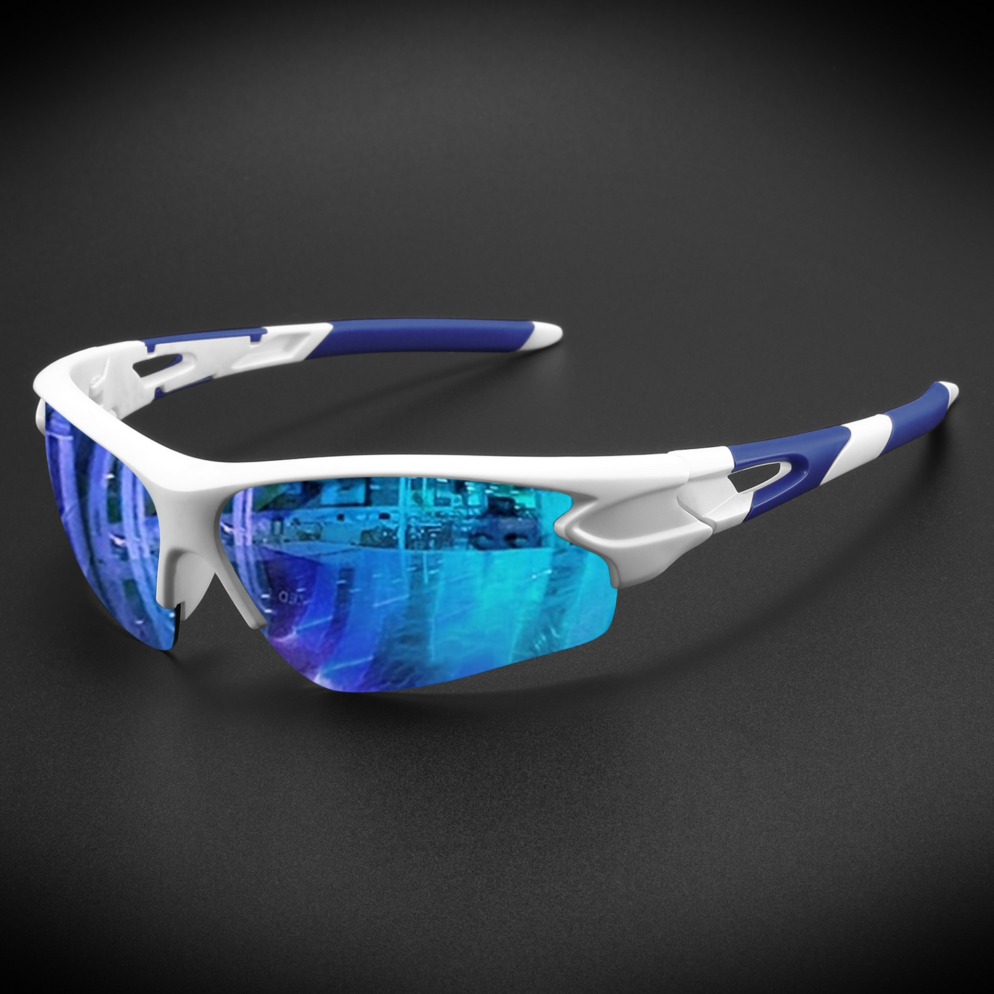 Óculos Esportivo FeatherLight UV400 Kaivor - Branco/Azul