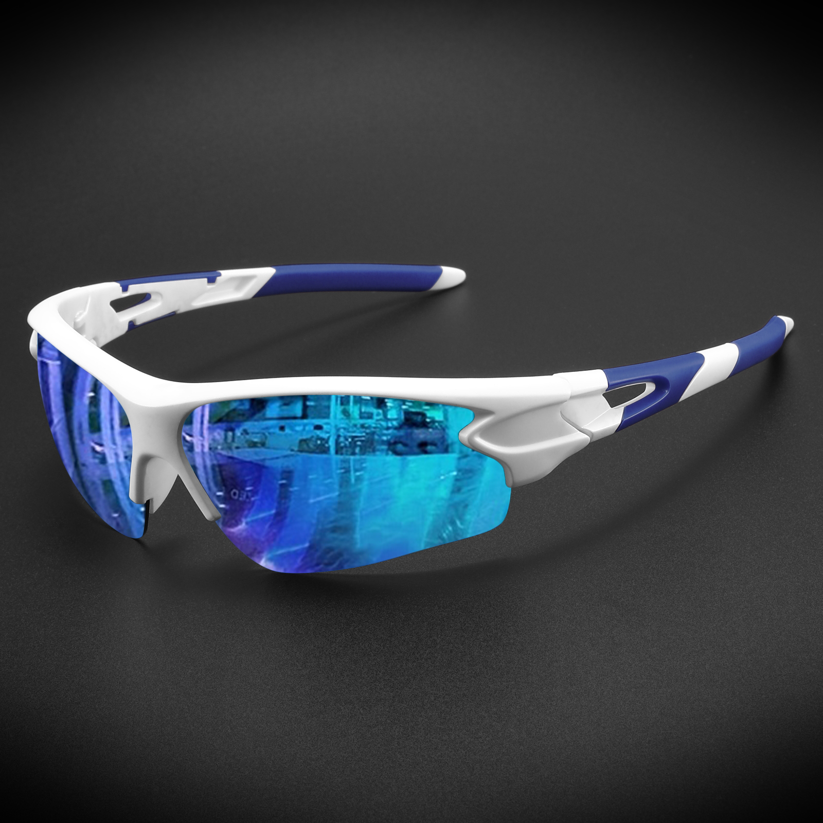 Óculos Esportivo FeatherLight UV400 Kaivor - Branco/Azul