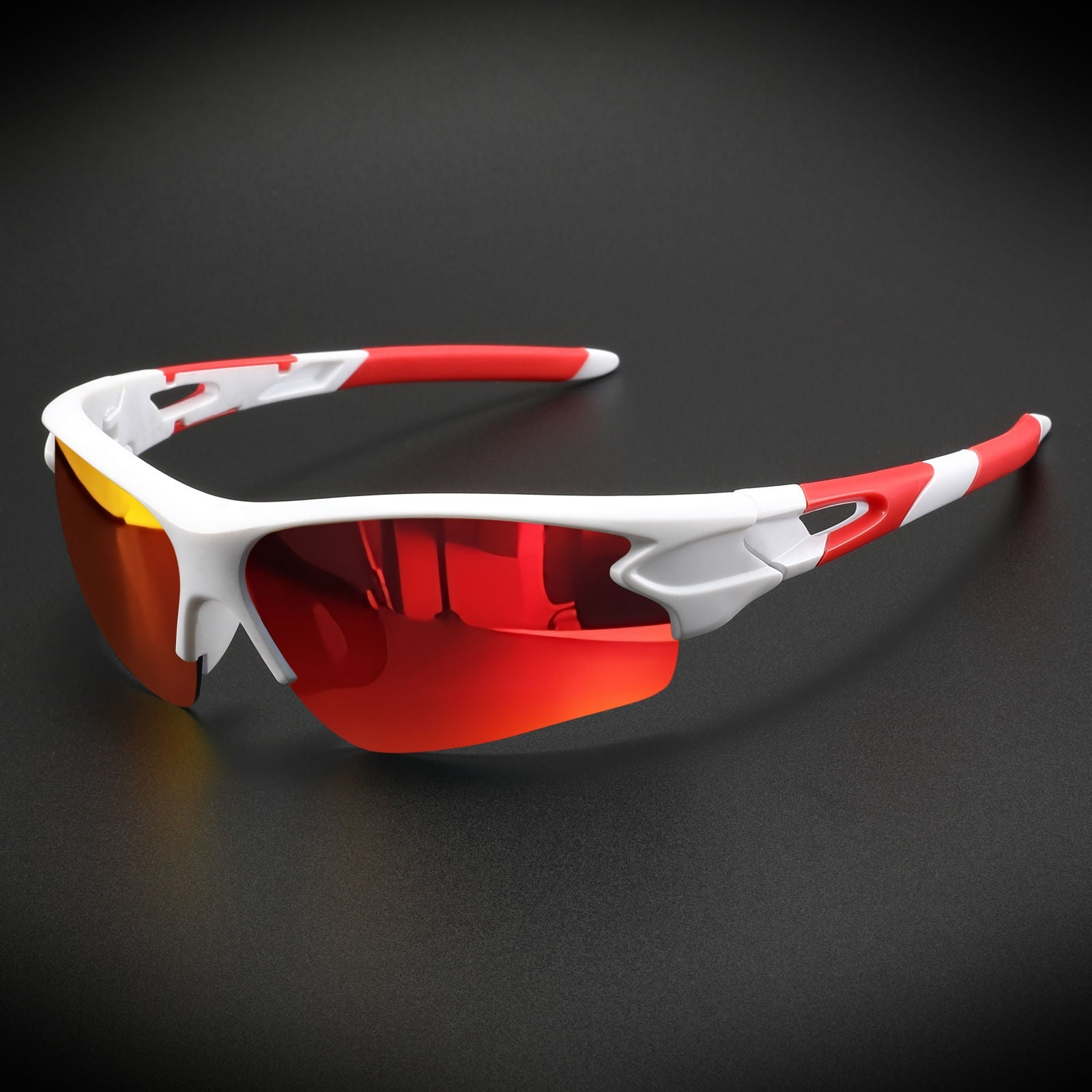 Óculos Esportivo FeatherLight UV400 Kaivor - Branco/Vermelho