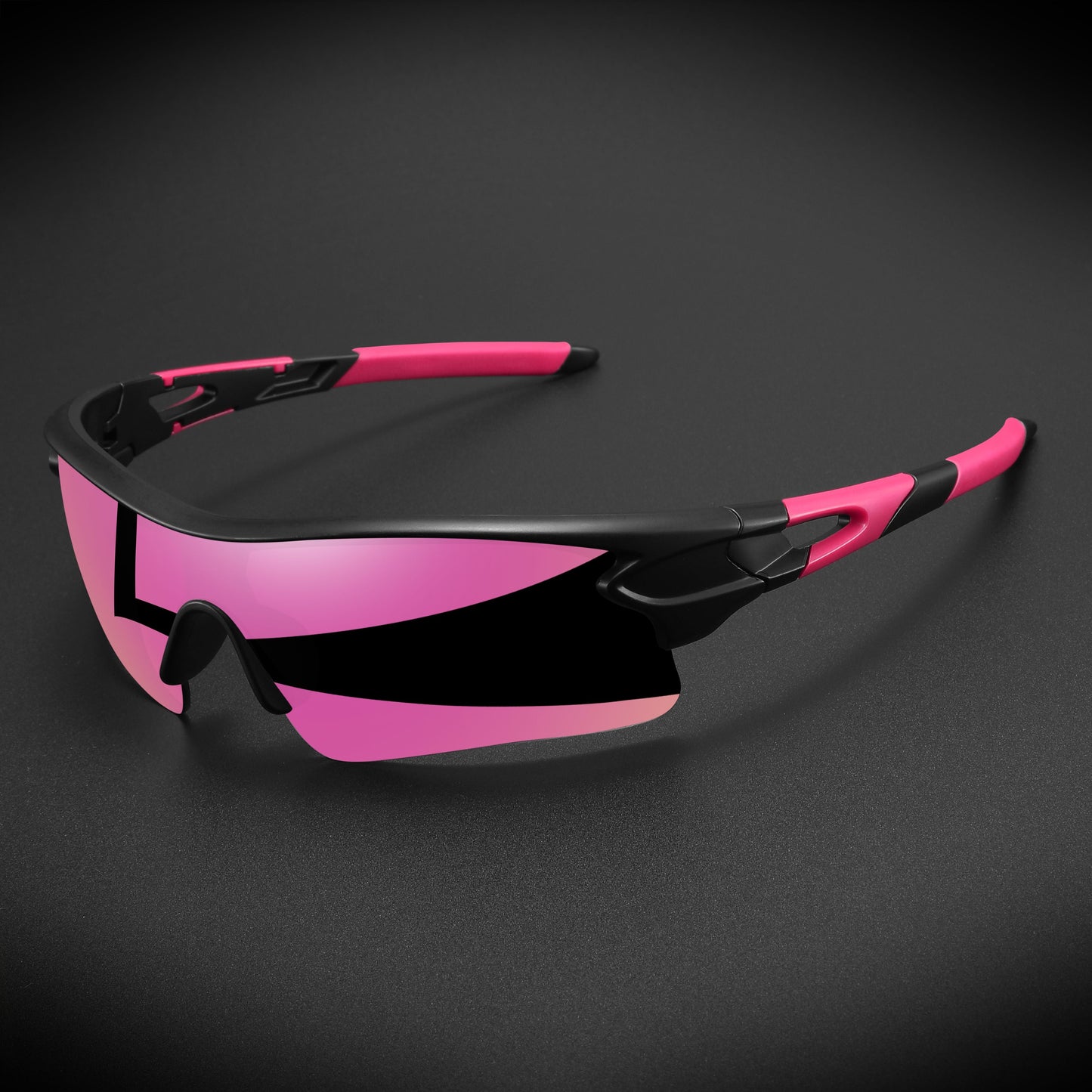 Óculos Esportivo Semi-Aro UV400 Kaivor - Preto/Rosa
