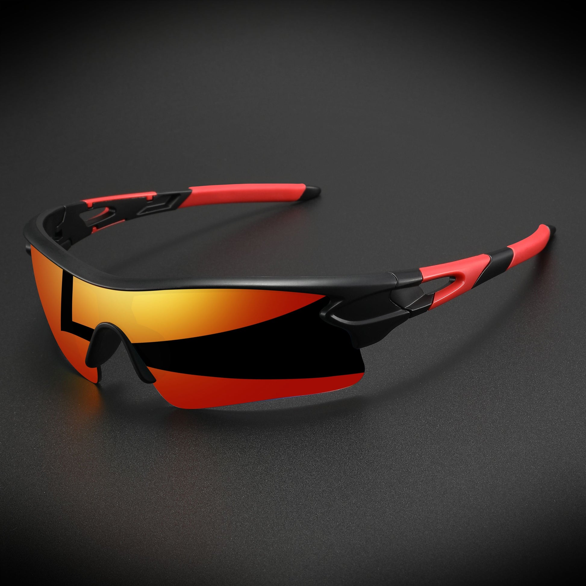 Óculos Esportivo Semi-Aro UV400 Kaivor - Preto/Vermelho