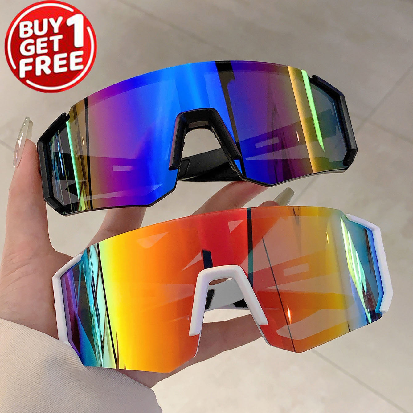 Kit 2 Óculos WindGuard Duo UV400 Kaivor - Kit Branco + Colorido