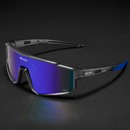 Óculos Esportivo SCVCN MTB UV400 Kaivor - Preto/Azul